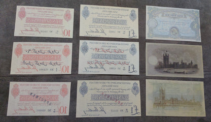 Nachdruck auf Papier mit W/M Großbritannien UK Schilling+Pfund 1914-1917 KOSTENLOSER VERSAND.