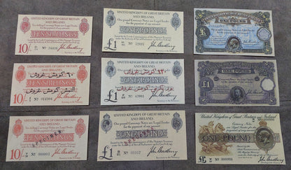 Nachdruck auf Papier mit W/M Großbritannien UK Schilling+Pfund 1914-1917 KOSTENLOSER VERSAND.