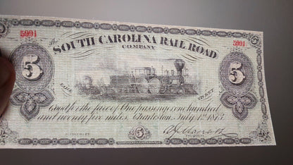 Detailed vignette view of historical obsolete paper money note