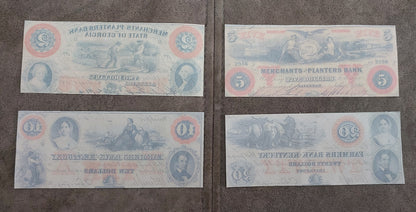 Merchants and Planters Bank of Georgia 1, 2 & 5 Dollar notes reverse side