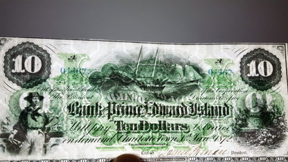 Reprint on paper with W/M Canada Bank of Acadia + Prince Edward Island 1872-1877