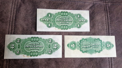 Prince Edward Island 1, 2 and 5 Dollar 1877 Historical Notes Reverse Side