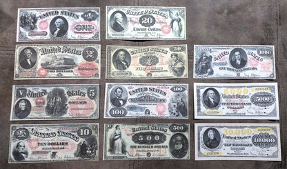 Rare 1878 series US legal tender and banknotes set for paper money collectors