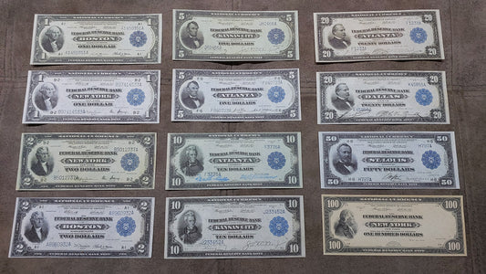 Large Size US Currency / Federal Reserve Monetary History