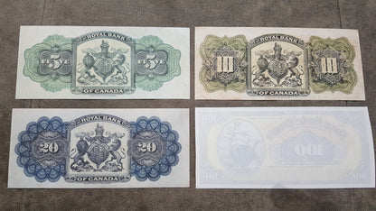 The Royal Bank of Canada 1909 Numismatic Currency Notes Back Side