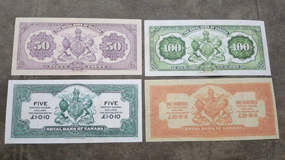 The Royal Bank of Canada 1920 Historical Currency Notes Reverse Side
