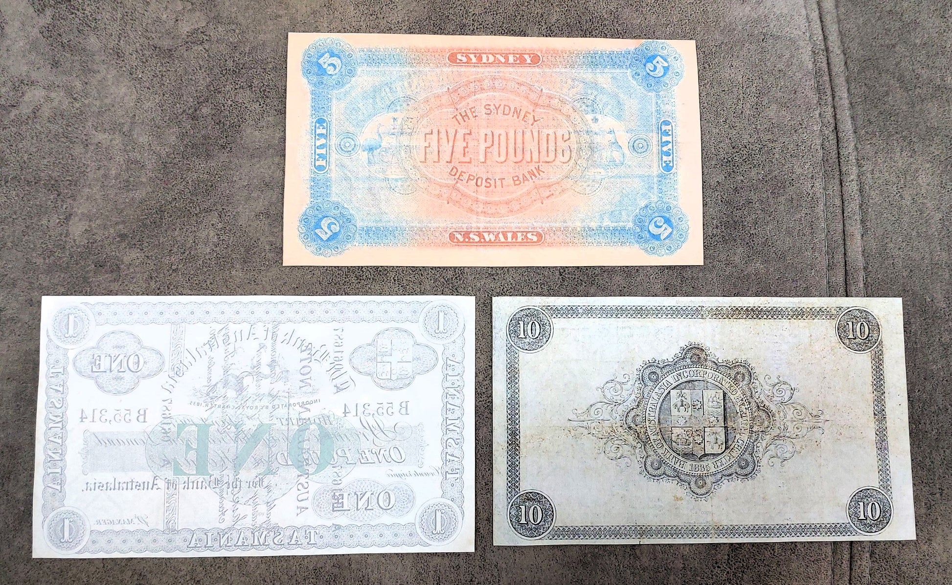 The Sydney Deposit Bank 5 Pound 1890 Specimen banknote reverse side