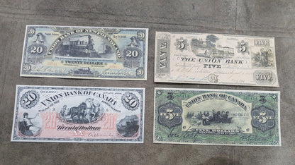 Union Bank of Newfoundland & Lower Canada Historic Treasury Notes