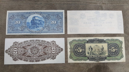 Historic Union Bank of Newfoundland & Lower Canada Notes Reverse
