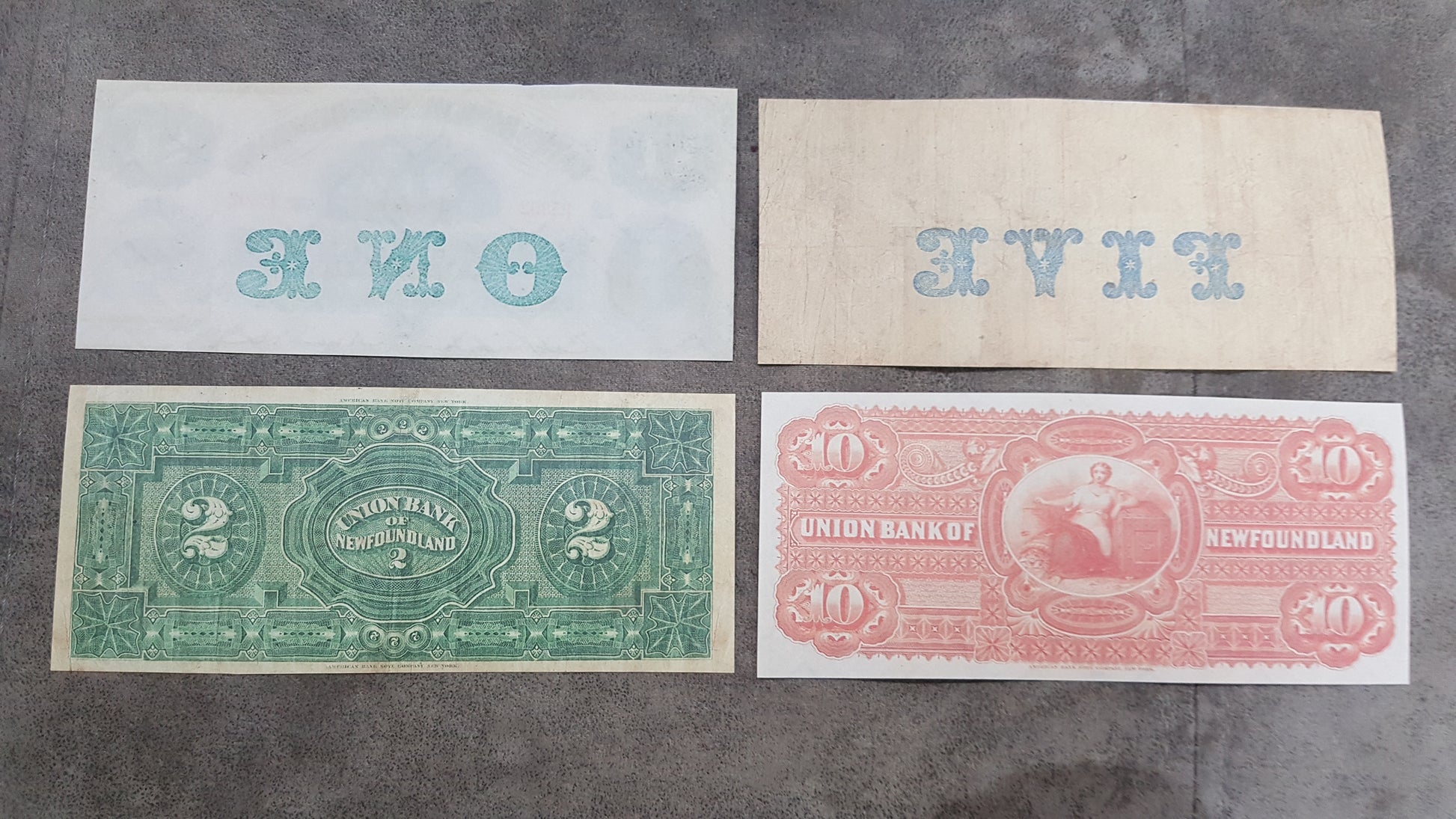 Union Bank of Newfoundland Early Numismatic Currency Back Side
