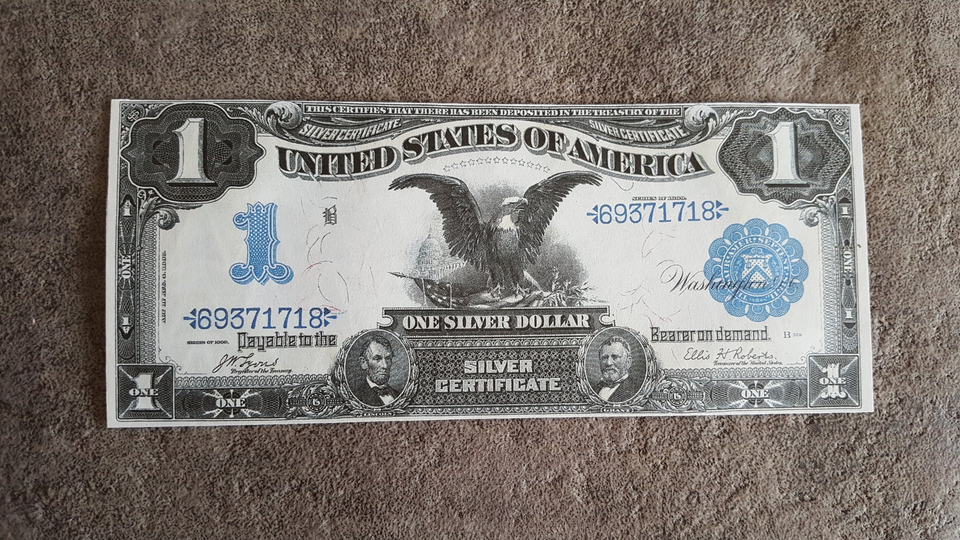 US 1 Dollar 1899 Silver Certificate Chief Black Hawk historical currency note front