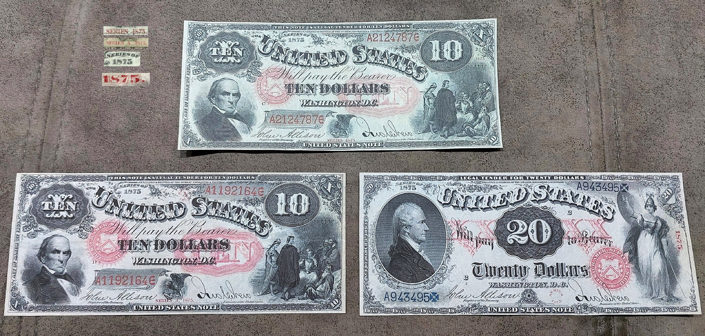 US 10 Dollar 1875 Series Legal Tender Webster historical banknote front