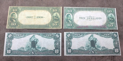 US 10 Dollar National Bank notes 1882-1927 Date Back reverse side view
