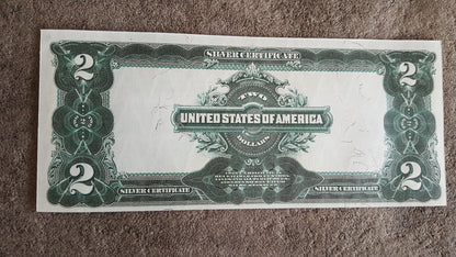 US 2 Dollar 1899 Silver Certificate George Washington note reverse side view