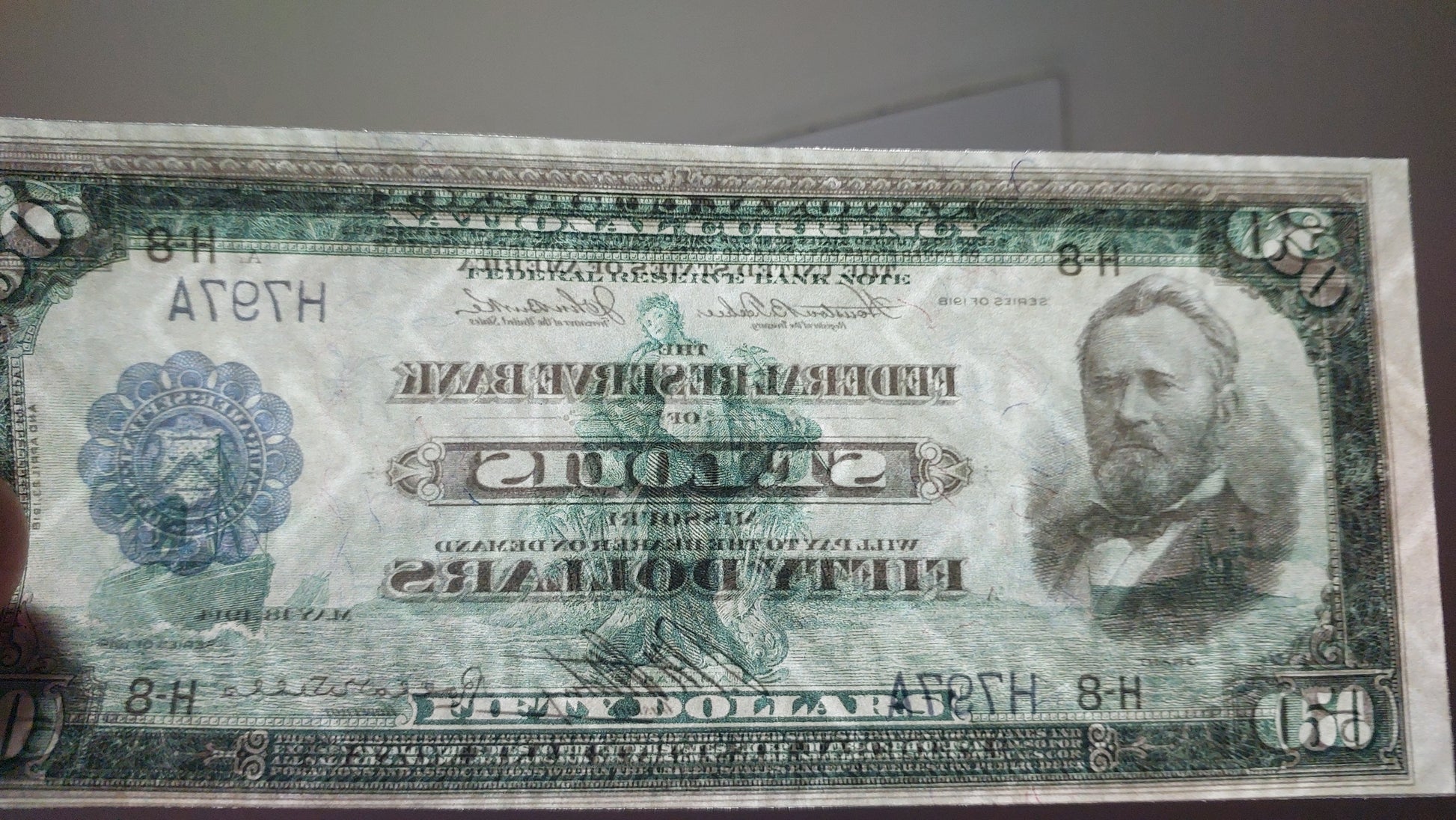 US 50 Dollar Grant St Louis and 100 Dollar Franklin New York SPECIMEN 1914 Federal Reserve Bank Notes front