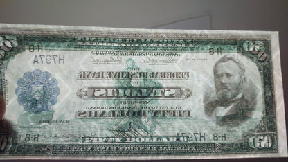 US 50 Dollar Grant St Louis and 100 Dollar Franklin New York SPECIMEN 1914 Federal Reserve Bank Notes front