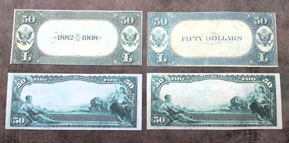 US 50 Dollar National Bank notes 1882-1927 Date Back reverse side view